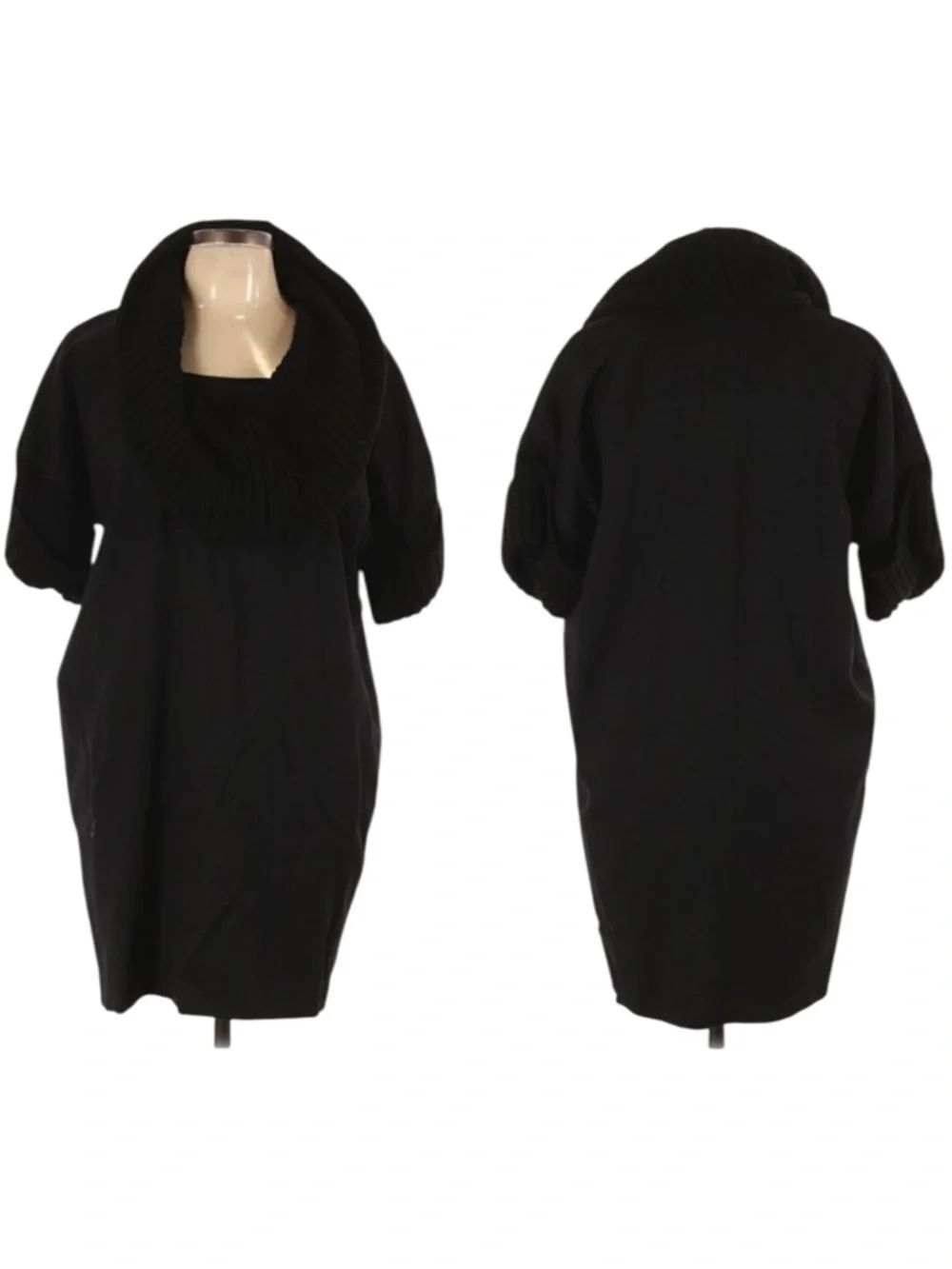 ZARA WOMAN 100% Wool Cowl Neck Dress L